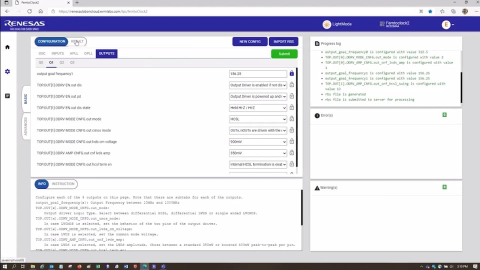Lab on the Cloud Demo for FemtoClock 2 Ultra-Low Phase Noise Synthesizer and Jitter Attenuator