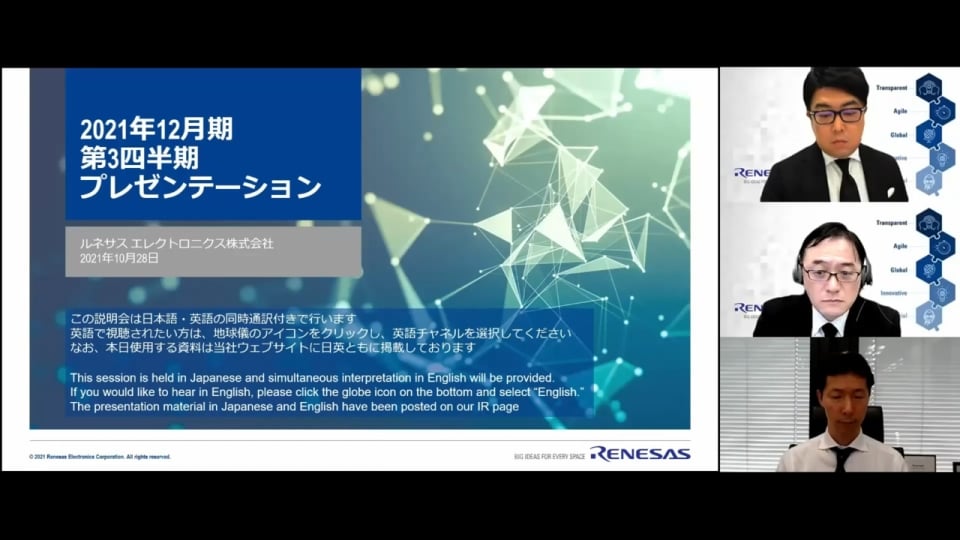 2021 3Q Financial Results Presentation Video (October 28, 2021)