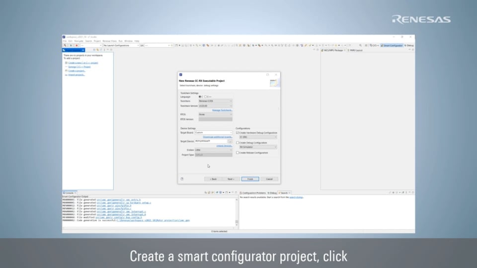 RX Smart Configurator for Motor (1/3) - Create a Motor Project