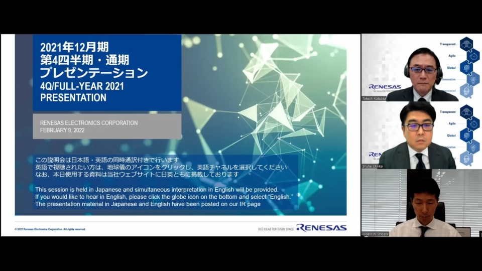 2021 Full Year Financial Results Presentation Video (February 9, 2022)