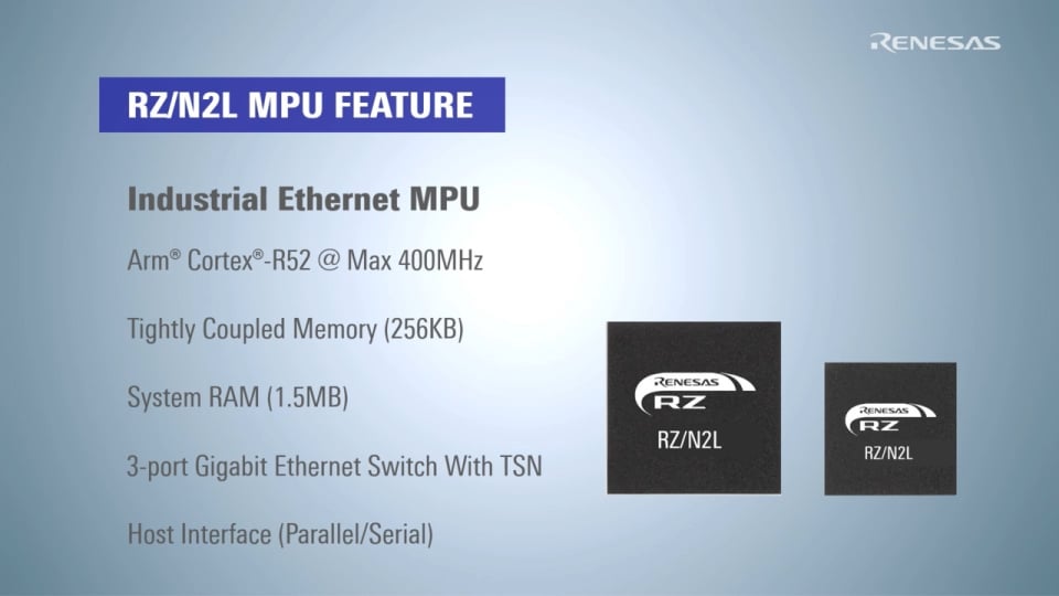 RZ/N2L MPU Enables Easy Implementation of Industrial Ethernet and TSN