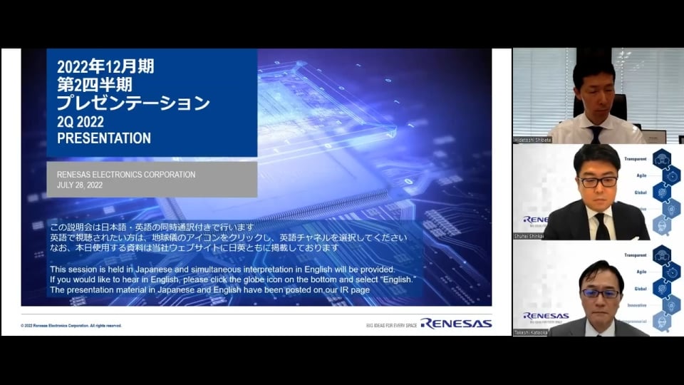 2022年12月期 第2四半期決算発表 説明会動画（2022年7月28日開催）