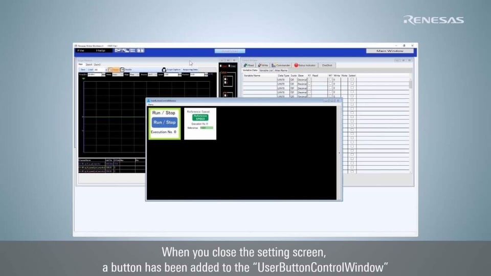 (11) Renesas Motor Workbench Analyzer USER BUTTON