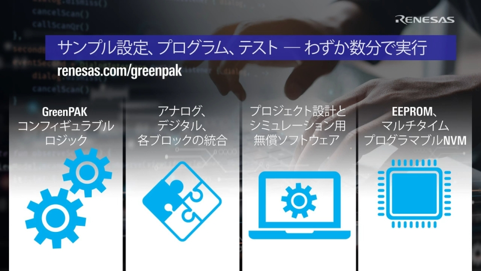 プログラマブル ミックスドシグナルASIC　GreenPAK™