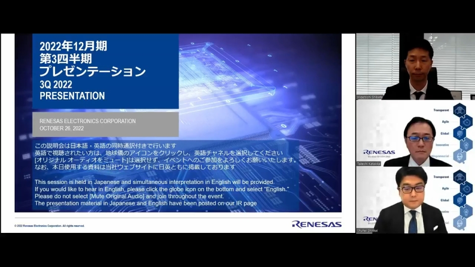 2022年12月期 第3四半期決算発表 説明会動画（2022年10月26日開催）