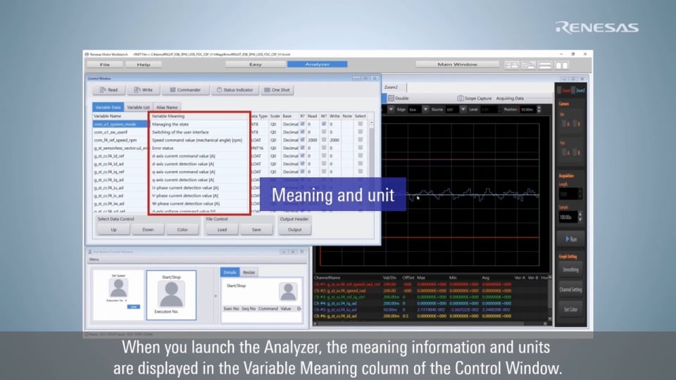 (16) Renesas Motor Workbench Analyzer Variable Meaning