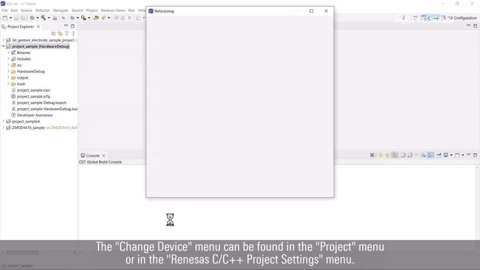 e² studio Tips - How to change the device in the project