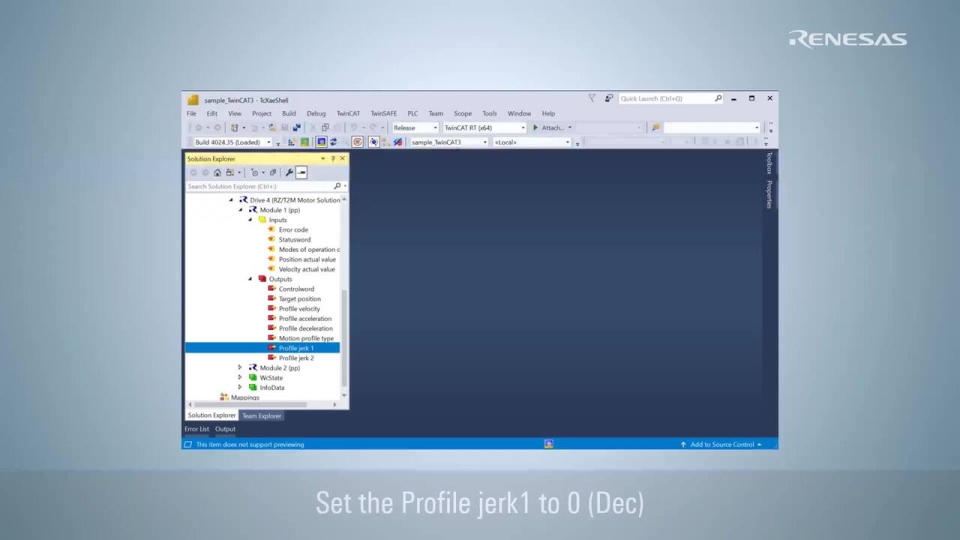CiA402 with RZ/T2M Motor Solution Kit using Non FuSa FW