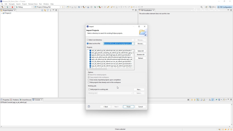 How to Import an RA MCU Project Using e² studio