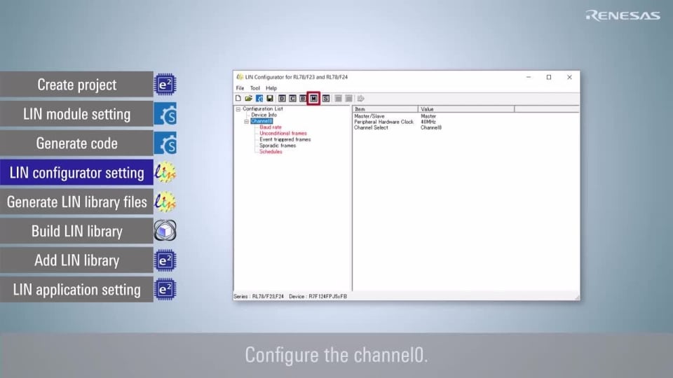 How to Create a LIN Project with Smart Configurator on e² studio