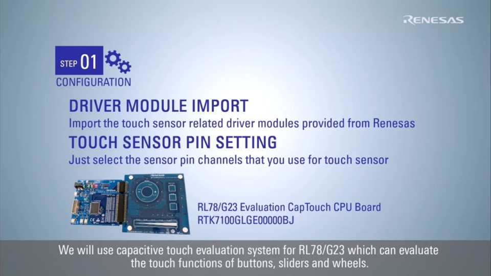 QE for Capacitive Touch Tutorial: Settings for RL78