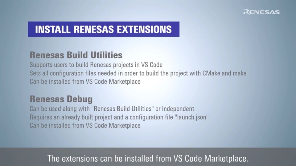 Visual Studio Code: How to Install Renesas Extensions