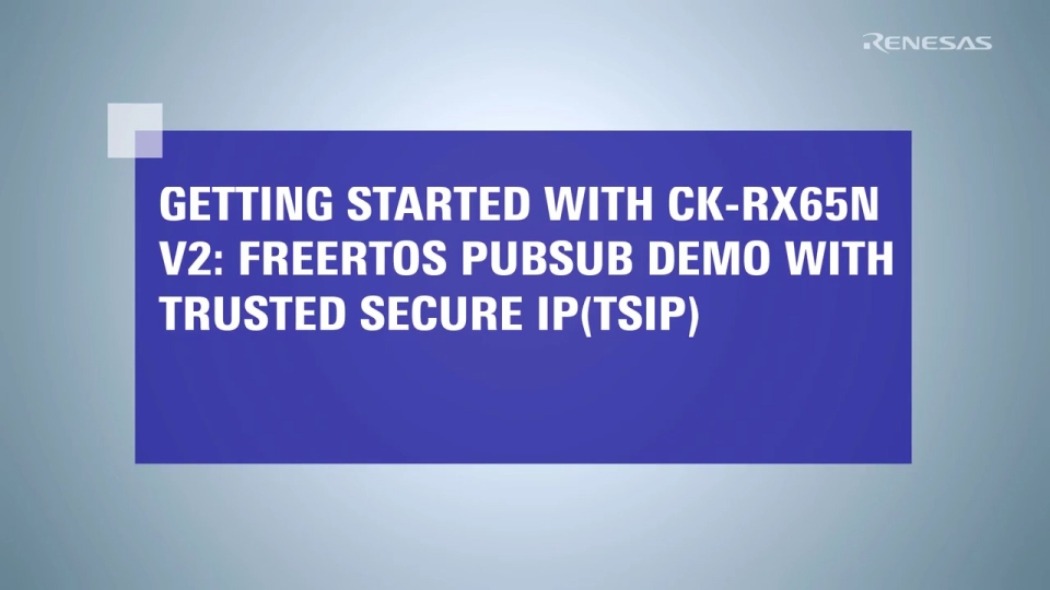 FreeRTOS PubSub Demo with Trusted Secure IP (TSIP) - CK-RX65N V2 Summary