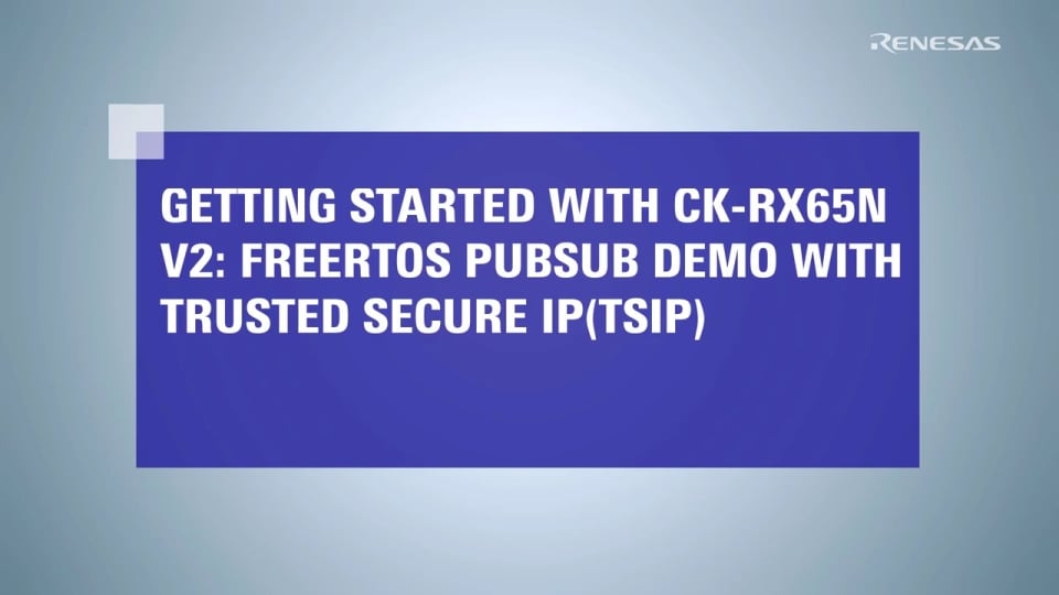 FreeRTOS PubSub Demo with Trusted Secure IP (TSIP) CK-RX65N V2 概要
