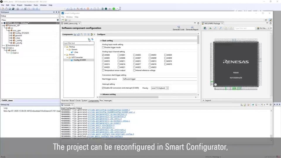 Create a Project Using the Smart Configurator and IAR Embedded Workbench for RX