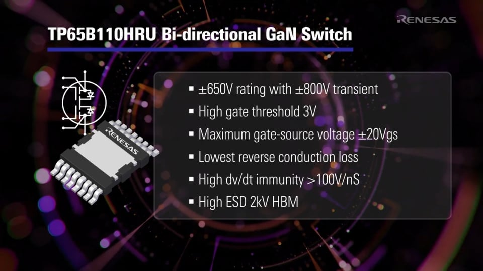 TP65B110HRU High-Voltage GaN Bi-Directional Switch (BDS)