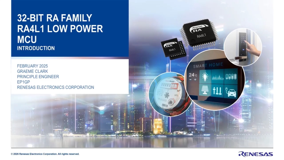 RA4L1 Low Power MCU: Introduction to the 32-Bit RA Family