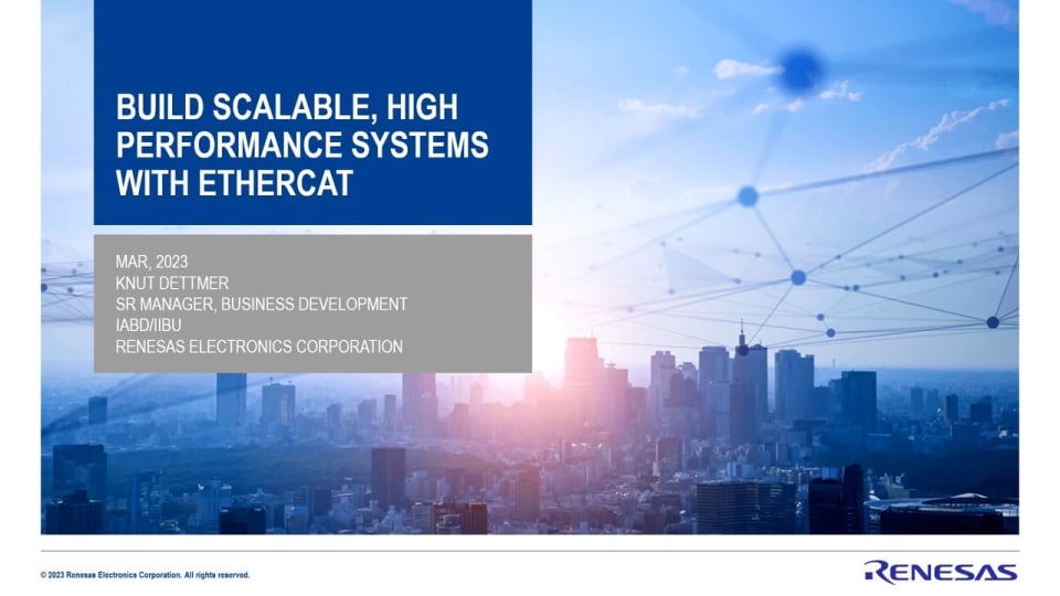 Build Scalable High-Performance EtherCAT Systems with Renesas RZ/T2L MPU