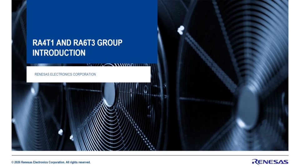 RA4T1 and RA6T3 MCU for Motor Control Introduction