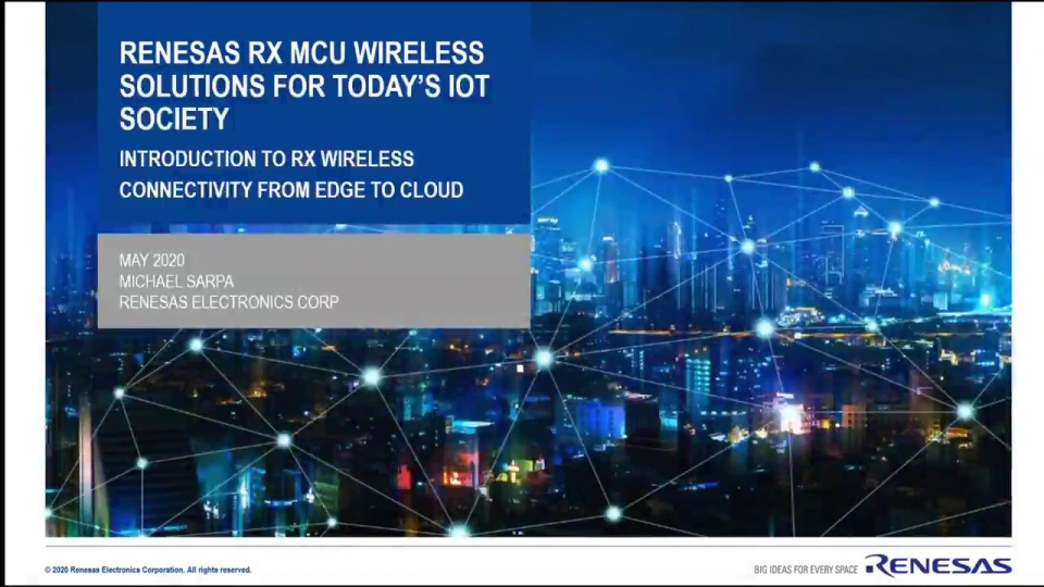 Renesas RX Wireless Solution for Todays IoT Society